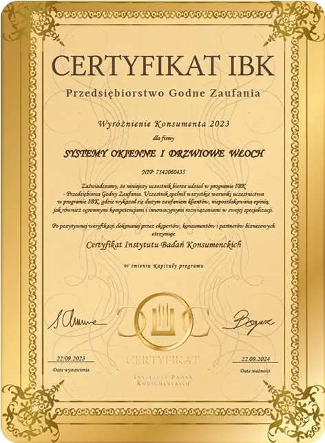 Certyfikat Instytutu  Badań Konsumenckich
